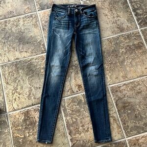 American Eagle blue jeggings- size 2 long